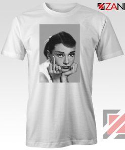 Audrey Hepburn Middle Finger White Tshirt