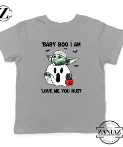 Baby Yoda Boo Kids Sport Grey Tshirt