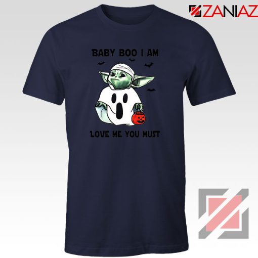 Baby Yoda Boo Navy Blue Tshirt