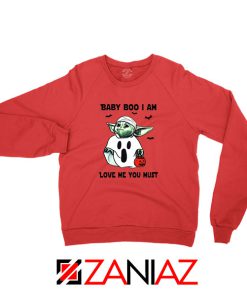 Baby Yoda Boo Red Sweatshirt