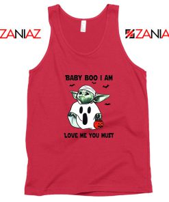 Baby Yoda Boo Red Tank Top