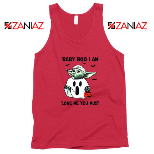 Baby Yoda Boo Red Tank Top