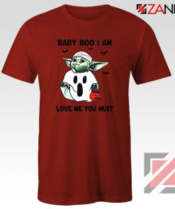 Baby Yoda Boo Red Tshirt