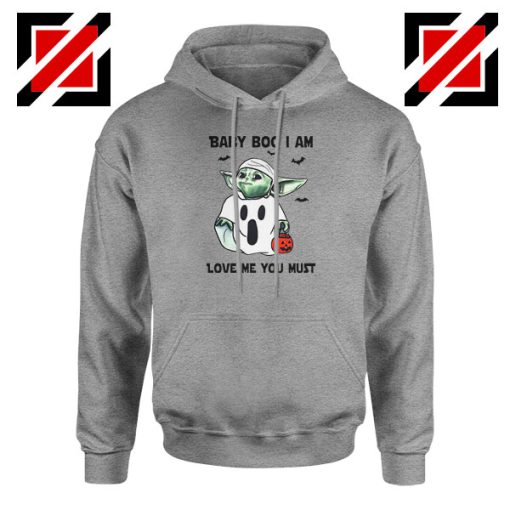 Baby Yoda Boo Sport Grey Hoodie