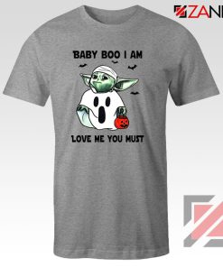 Baby Yoda Boo Sport Grey Tshirt