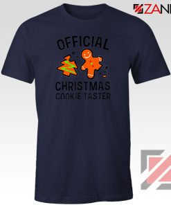 Christmas Cookie Taster Navy Blue Tshirt