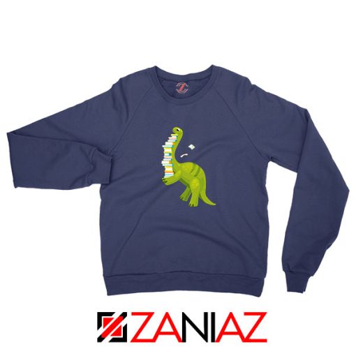 Dinosaur Reading Navy Blue Sweatshirt