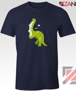 Dinosaur Reading Navy Blue Tshirt