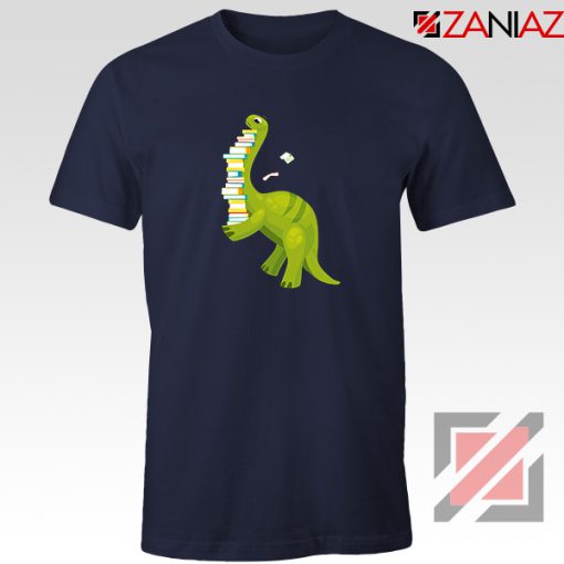 Dinosaur Reading Navy Blue Tshirt