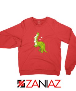 Dinosaur Reading Red Sweatshirt