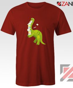 Dinosaur Reading Red Tshirt