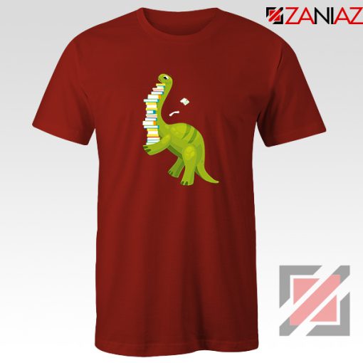 Dinosaur Reading Red Tshirt