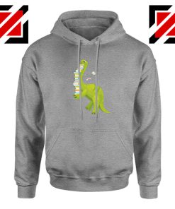 Dinosaur Reading Sport Grey Hoodie