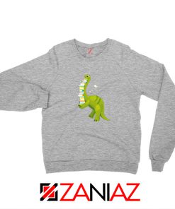 Dinosaur Reading Sport Grey Sweatshirt