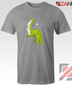 Dinosaur Reading Sport Grey Tshirt