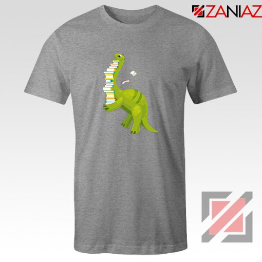 Dinosaur Reading Sport Grey Tshirt