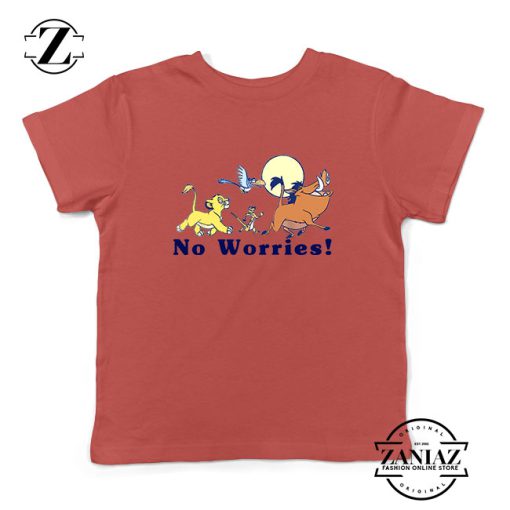 Lion King No Worries Red Kids Tshirt