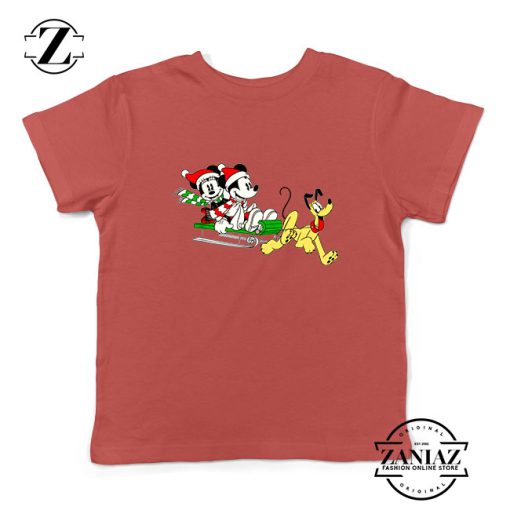 Mickey Minnie Pluto Red Kids Tshirt