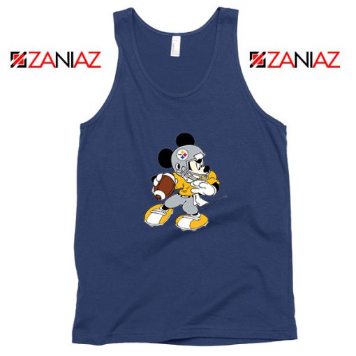 Pittsburgh Steelers Mickey Navy Blue Tank Top