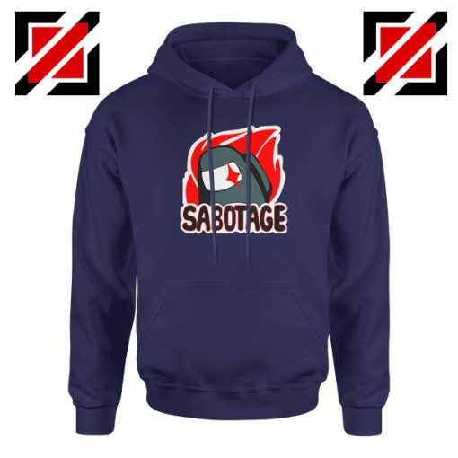 Sabotage Among Us Navy Blue Hoodie