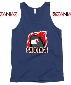 Sabotage Among Us Navy Blue Tank Top