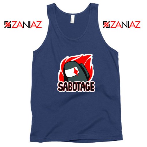 Sabotage Among Us Navy Blue Tank Top