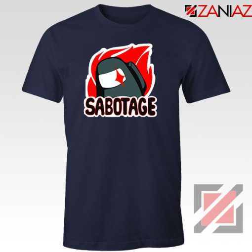 Sabotage Among Us Navy Blue Tshirt