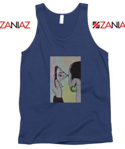 Sade Adu Looking Glass Navy Blue Tank Top