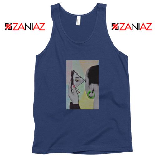 Sade Adu Looking Glass Navy Blue Tank Top