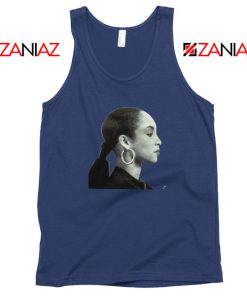 Sade Adu Singer Icon Navy Blue Tank Top