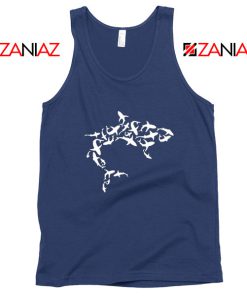 White Shark Lover Navy Blue Tank Top