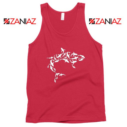 White Shark Lover Red Tank Top