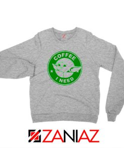 Grogu Need Coffee Sport Grey Sweatshirt