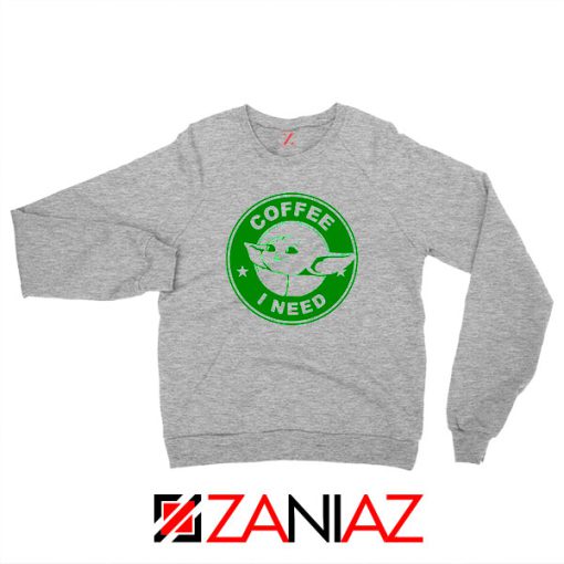 Grogu Need Coffee Sport Grey Sweatshirt