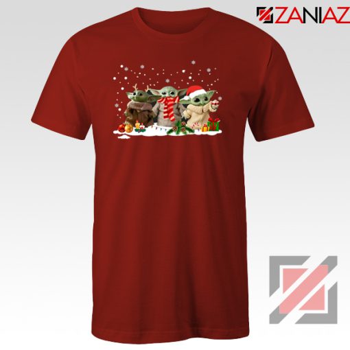 Grogu Snow Christmas Red Tshirt