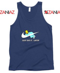 Homer Simpson Slogan Holiday Navy Blue Tank Top