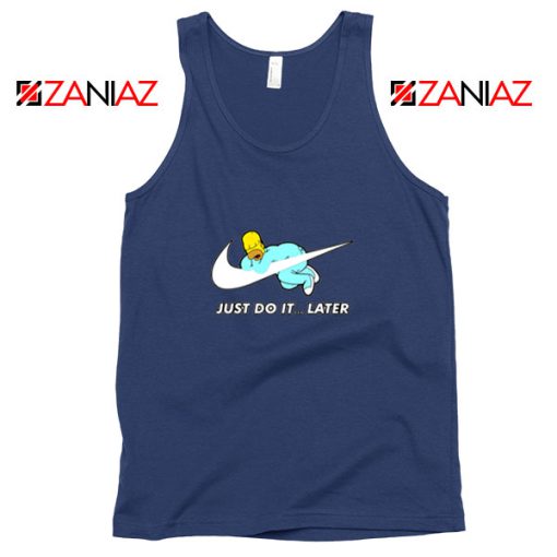 Homer Simpson Slogan Holiday Navy Blue Tank Top