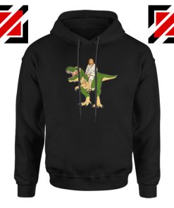 Jesus Riding T Rex Black Hoodie