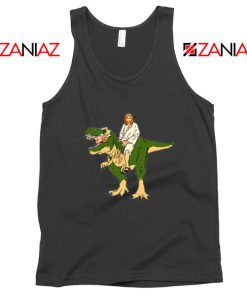 Jesus Riding T Rex Black Tank Top