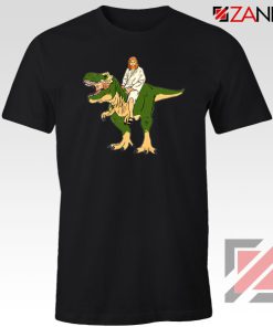 Jesus Riding T Rex Black Tshirt