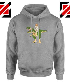 Jesus Riding T Rex Sport Grey Hoodie