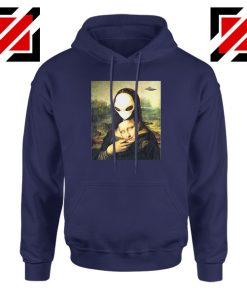 Mona Lisa Alien Navy Blue Hoodie