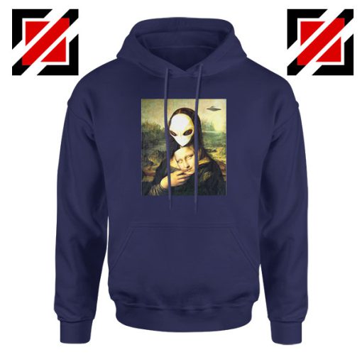 Mona Lisa Alien Navy Blue Hoodie