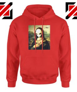 Mona Lisa Alien Red Hoodie