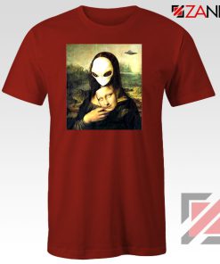 Mona Lisa Alien Red Tshirt