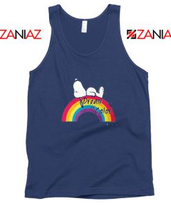 Snoopy Dream Rainbow Navy Blue Tank Top