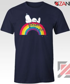 Snoopy Dream Rainbow Navy Blue Tshirt