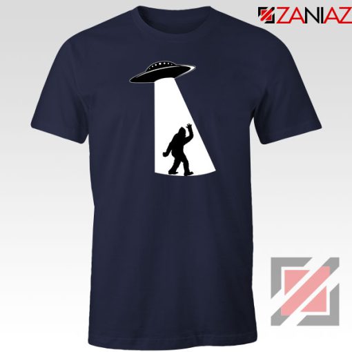 UFO Aliens Bigfoot Navy Blue Tshirt