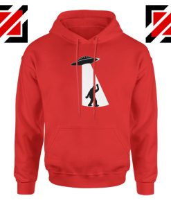 UFO Aliens Bigfoot Red Hoodie