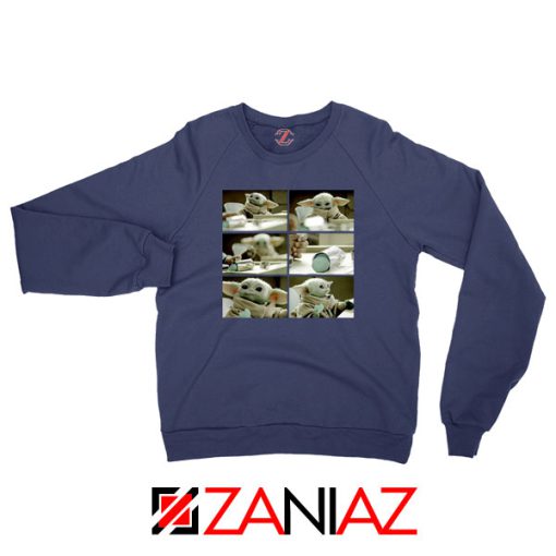 Cookie Stealer Grogu Graphic Navy Blue Sweatshirt